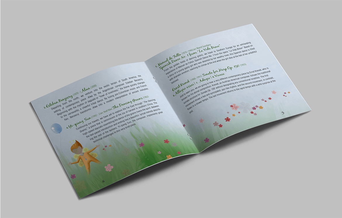 International Harp Festival Winner Noël Wan 2011 Harp Concert - The Secret Garden Booklet detail