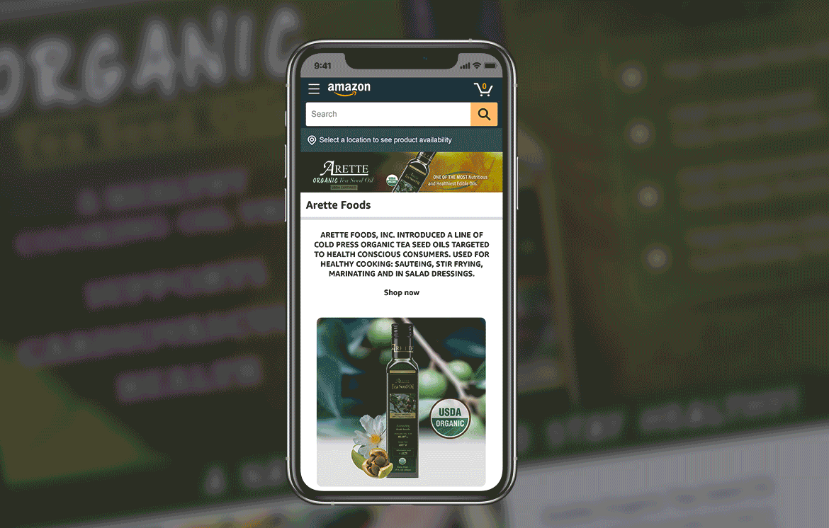 Arette Organics Amazon Store Promotion