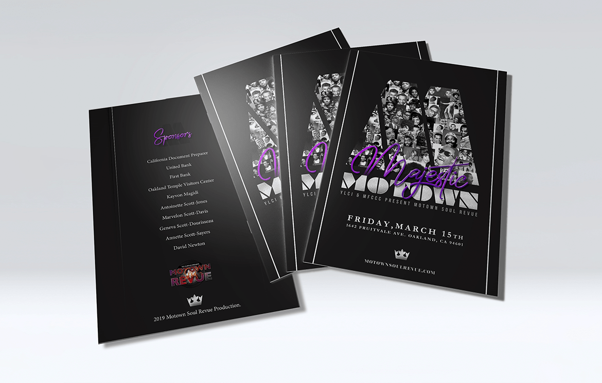 Motown Soul Revue Majestic Motown Event Program Cover