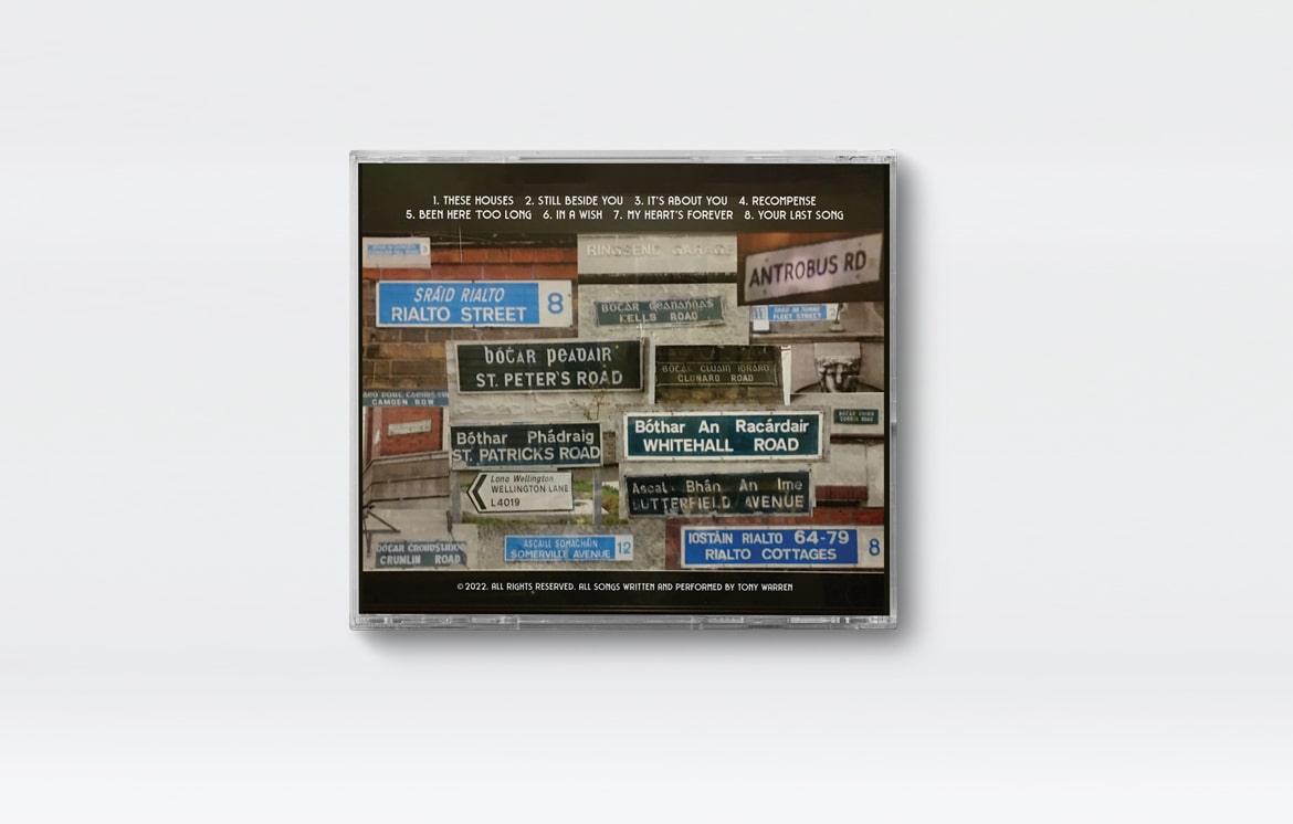 Tony Warren Three Houses CD Jewel Case Tray Card