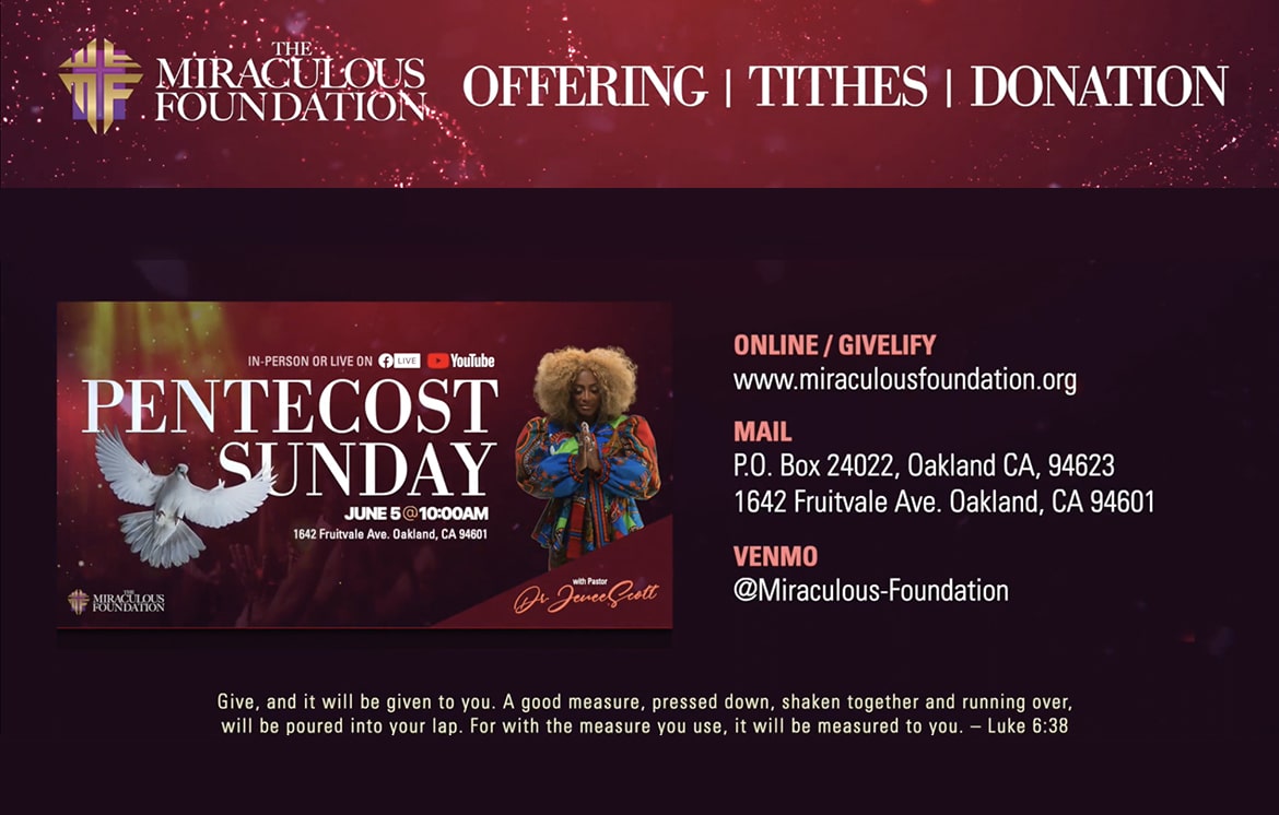 TMF pentecost 2022 offering video