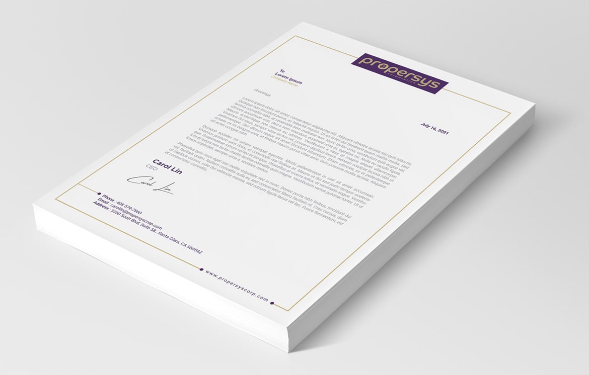 propersys letterhead