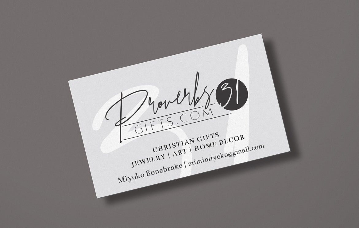 proverbs31gifts.com logo and business card